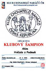 Diplom Klubovho ampiona m grafickou podobu, kter koresponduje s diplomy ampion MKU.